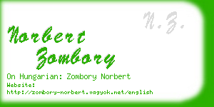 norbert zombory business card